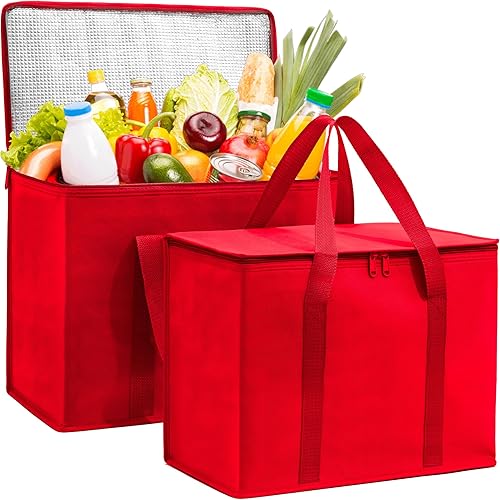 Carrywell Bolsas de comestibles reutilizables aisladas, no hechas en China, bolsa de catering y entrega para alimentos fríos y calientes, bolsa