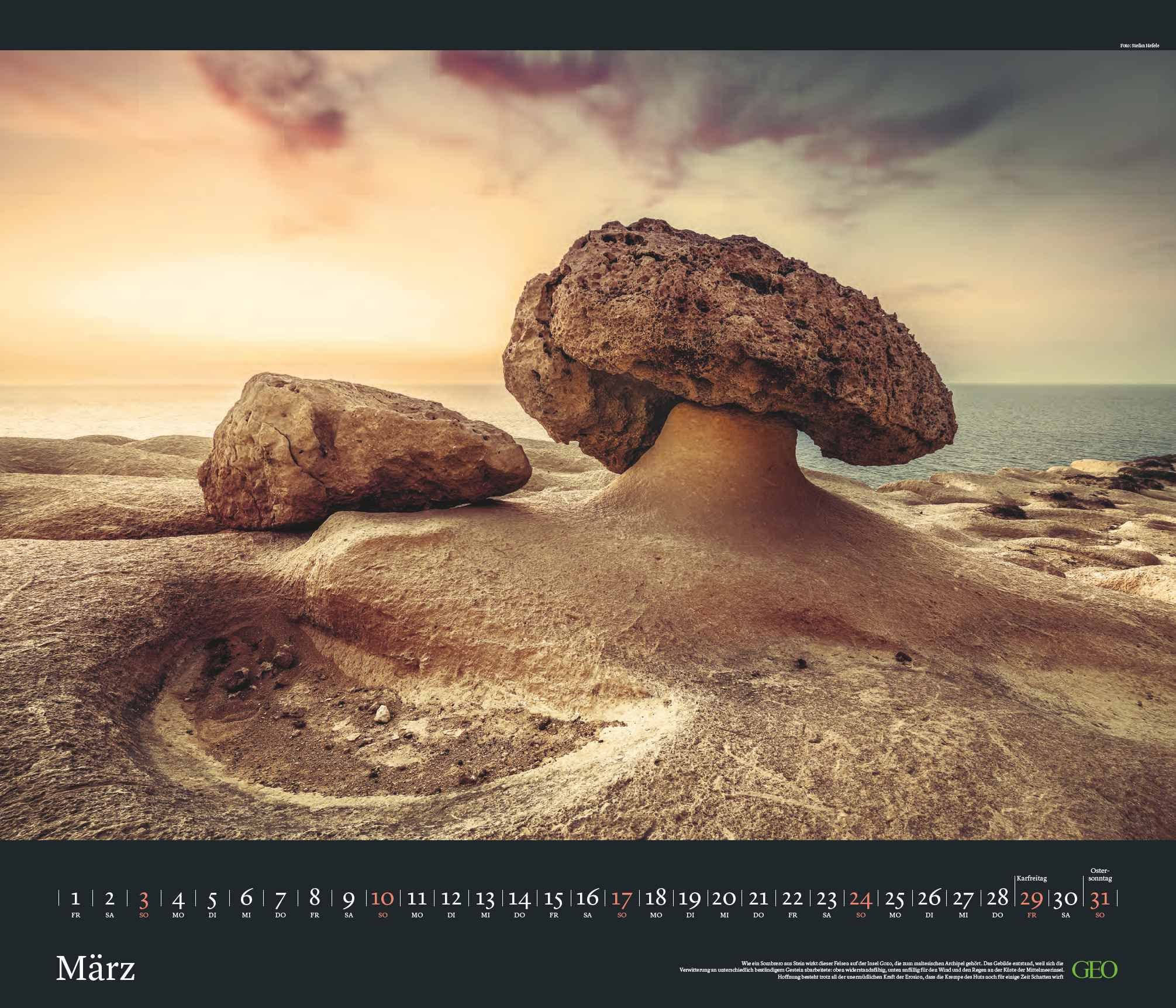 GEO Edition: Kräfte der Natur 2024 - Wand-Kalender - Poster-Kalender - 70x60, Mittel