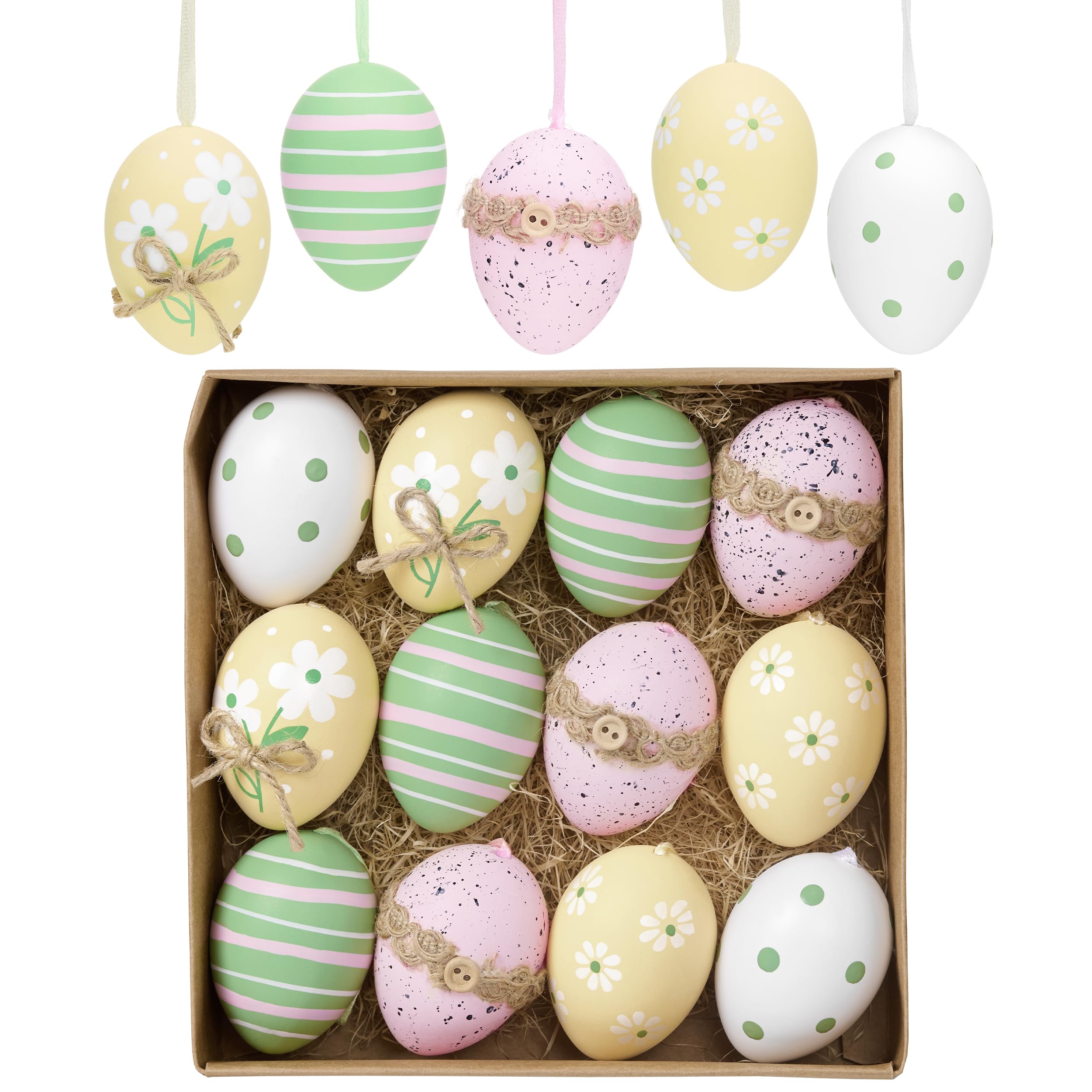 Œufs de Pâques colorés de 5 cm pour garnir un panier de Pâques printanier