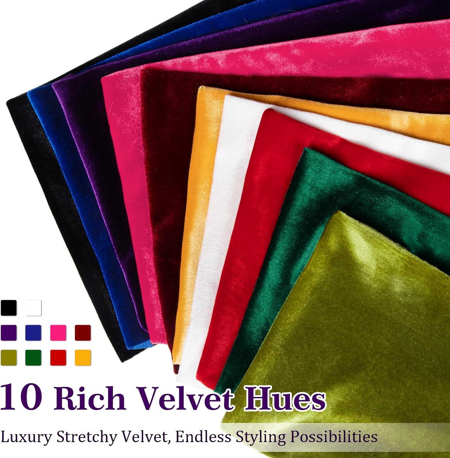 Soft Stretch Velvet Fabric by The Yard - 63" Wide 95% Polyester 5% Spandex, Luxury Material for Sewing Apparel, Costume, Upholstery & DIY Crafts (Dark Purple, 5 Yard)