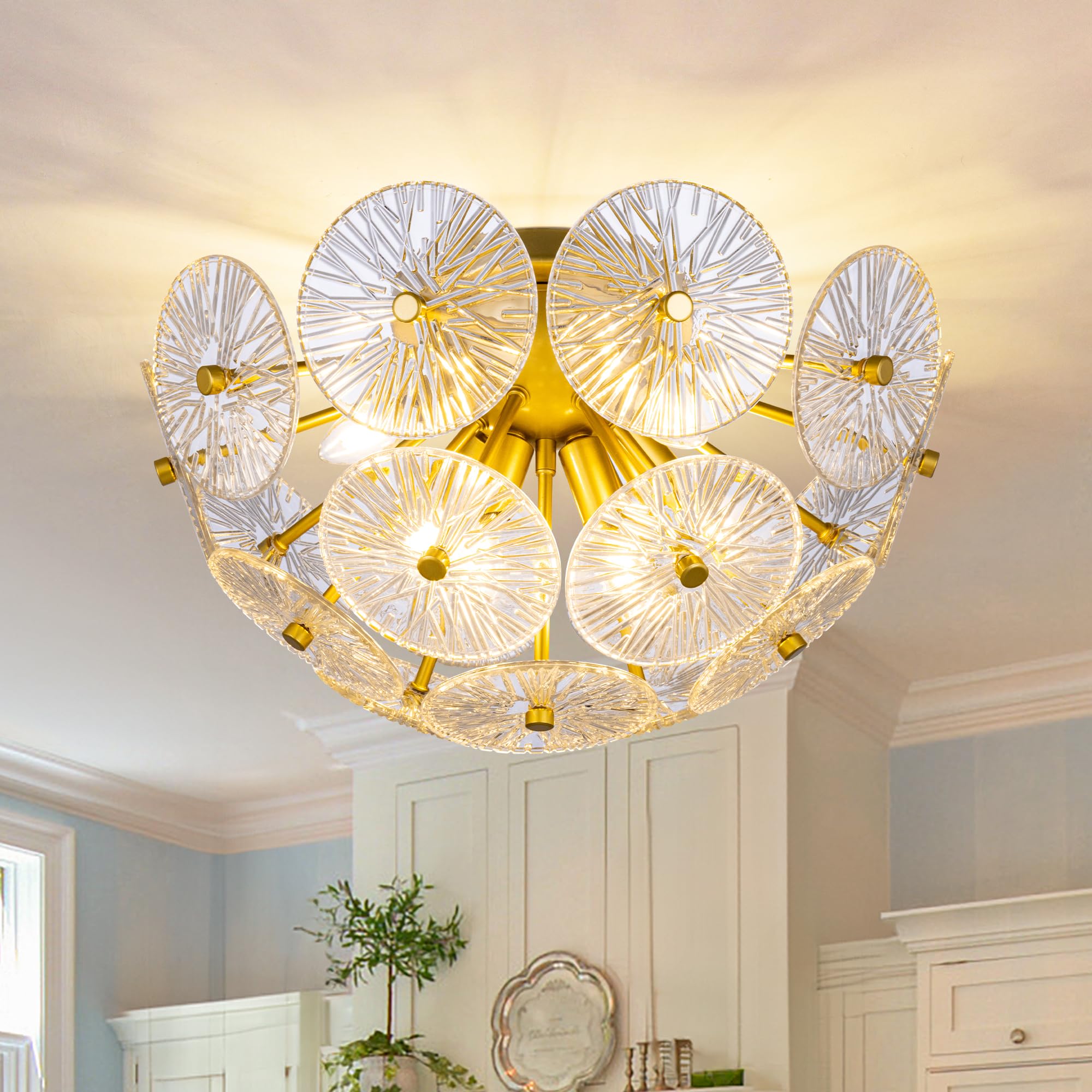 TOCHIC 6 Lights Flush Mount Ceiling Light Fixture, 21.85