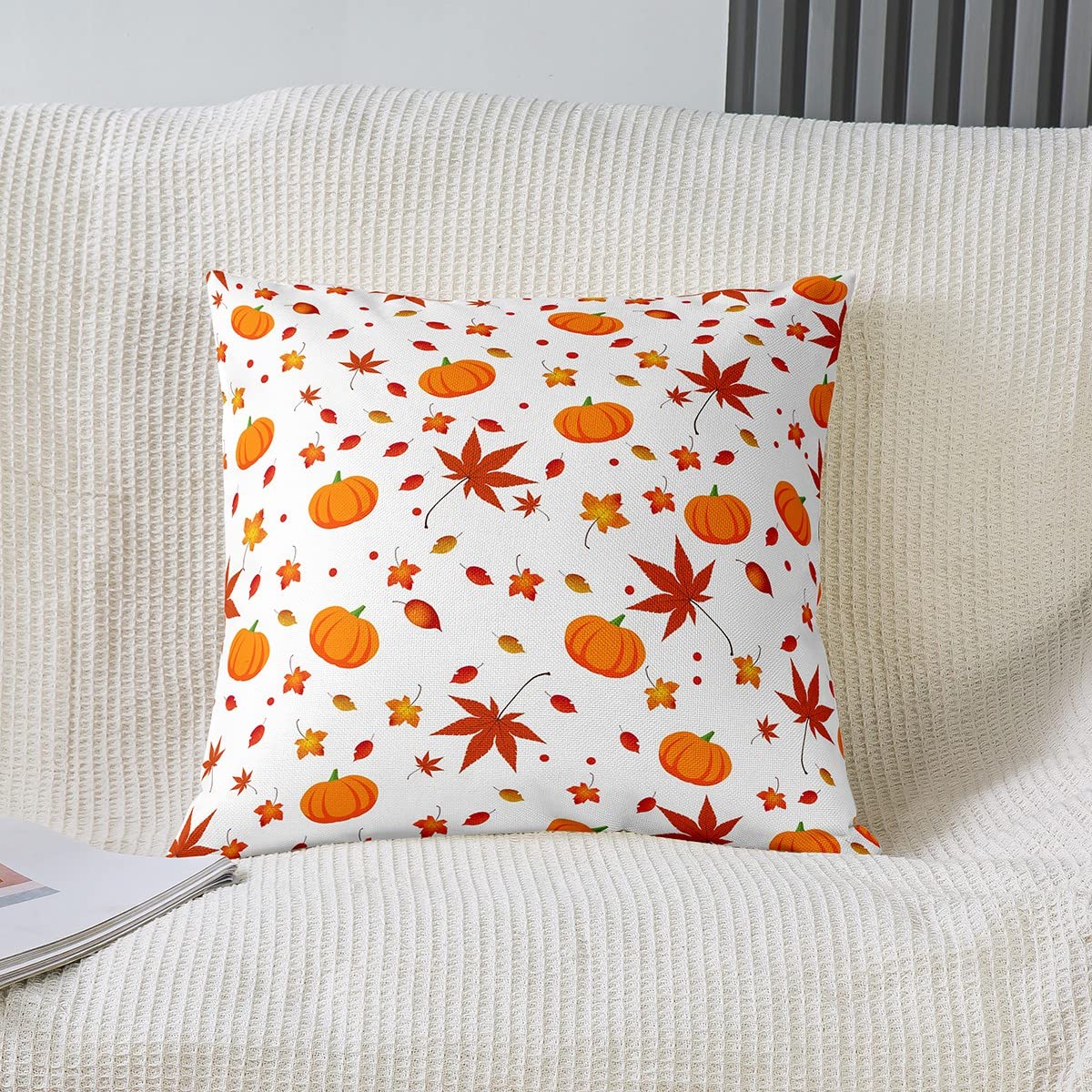 Lot De 2 Housses De Coussin Citrouille 40x40 Cm - Décor Automne, Halloween, Thanksgiving - Tissu Polyester, Lavable