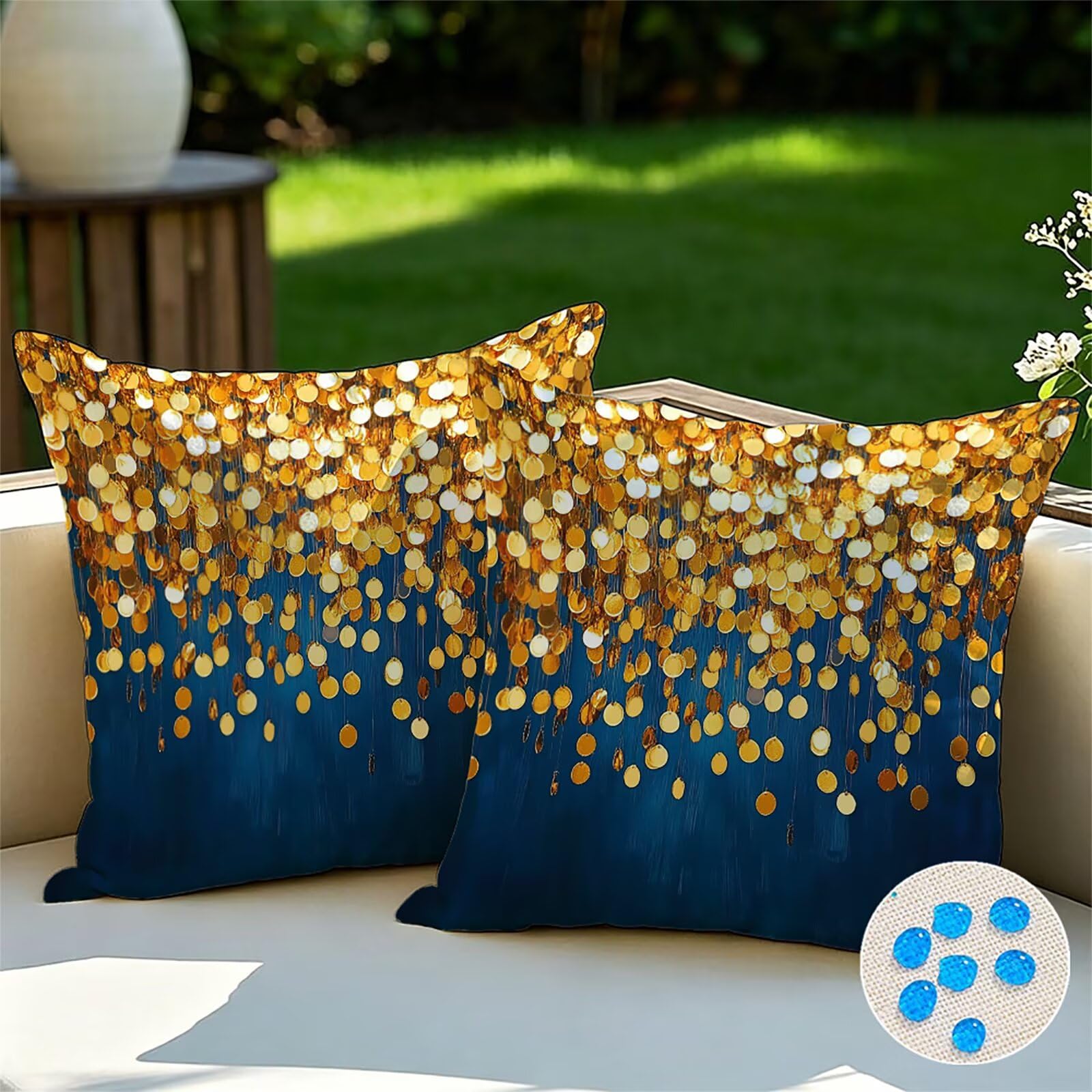 Federe Cuscini Divano 65x65 cm Oro Cuscino Divano Velluto Decorativo Set da 2, con Cerniera Blu Cuscini da Esterno Impermeabili Federa Cuscino Quadrato per Divani Camera de Letto Soggiorno Auto dj-739