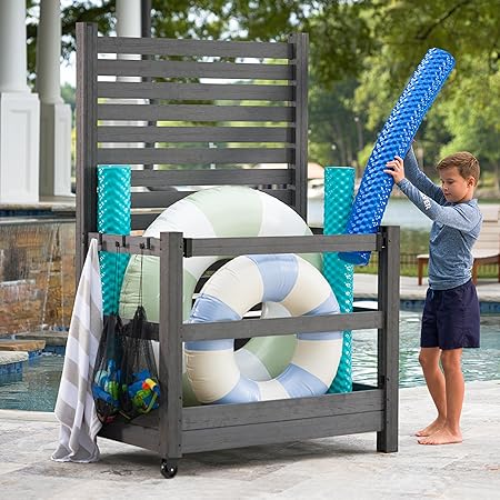 Amazon.com : 6.2ft H x 4ft W x 2.5ft D Poolside Organizer and Deck ...