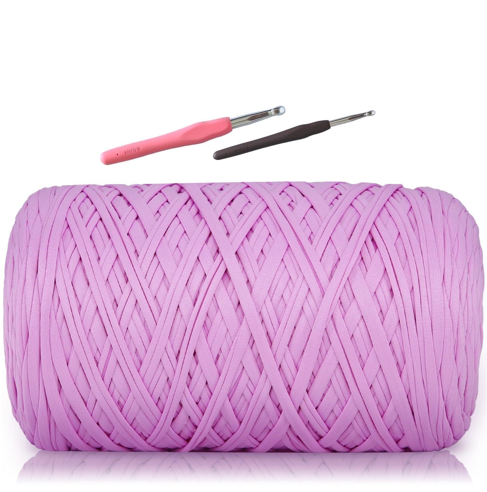 SIMEIQI T-Shirt Yarn 1000g, Soft Elastic Chunky Yarn Purple