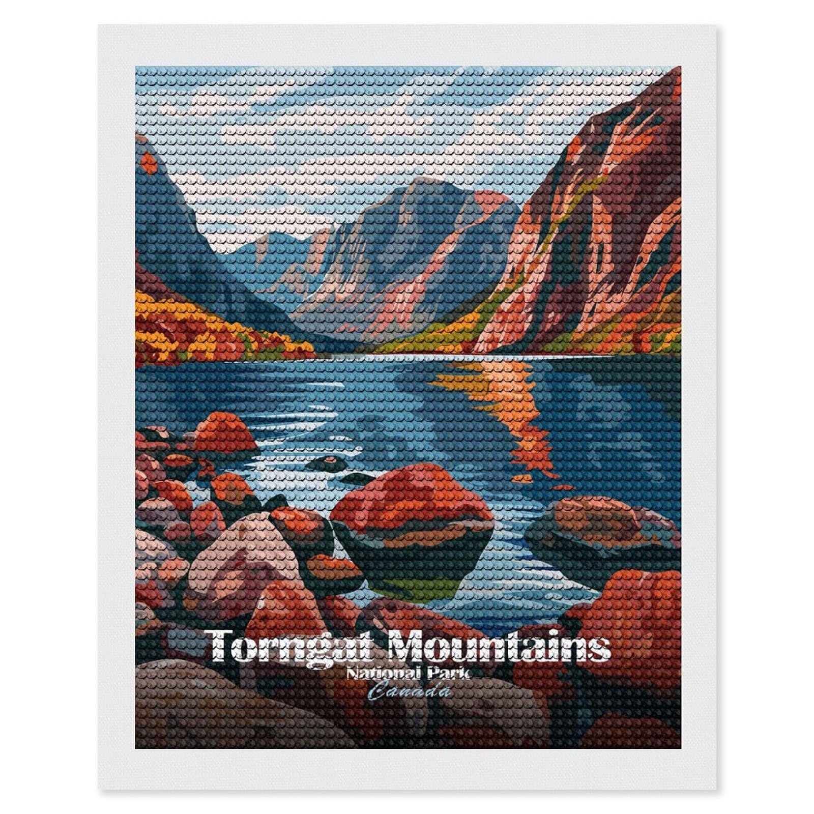 Junmoney Torngat Mountains National Park Canada DIY Diamond Art Canvas Kit 16"x20", Complete Accessories, Creative Leisure Activity, Home Wall Decor, Gift Idea