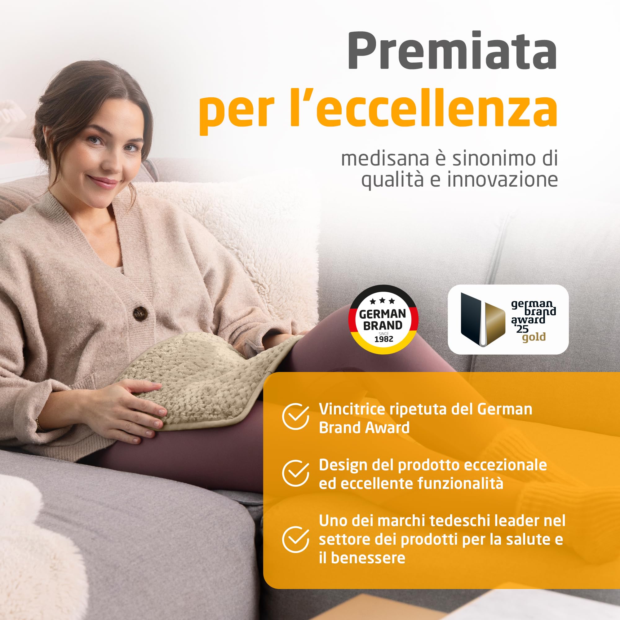 medisana HP 519 cuscino riscaldante, coperta termica elletrica per schiena, zona cervicale e collo, con 4 livelli di temperatura e protezione dal surriscaldamento, con spegnimento automatico, lavabile