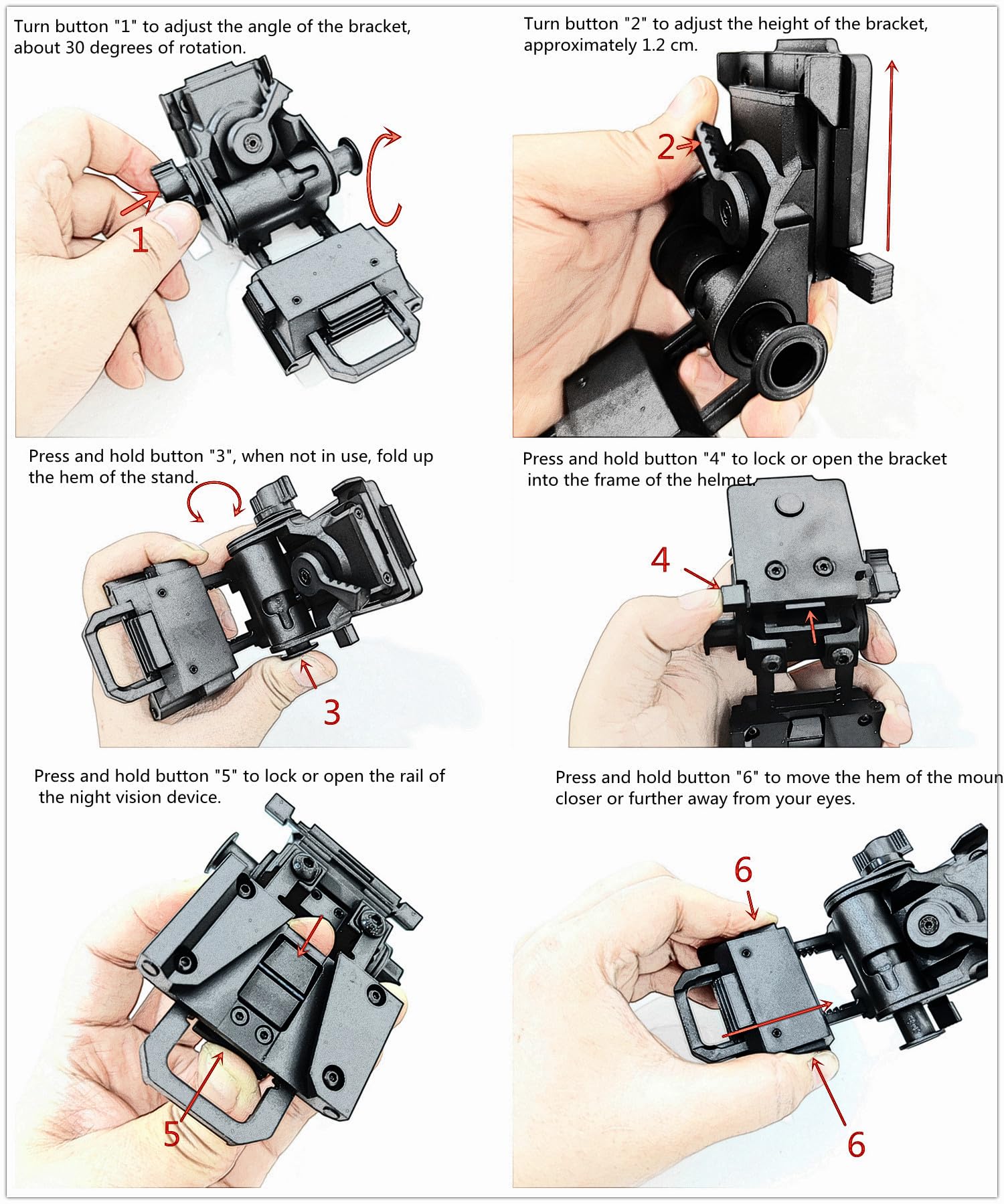 CNC L4G24 NVG Aluminium Helmet Accessory Mounting Arm for PVS15/18 GPNVG18 Night Vision Goggle Holder