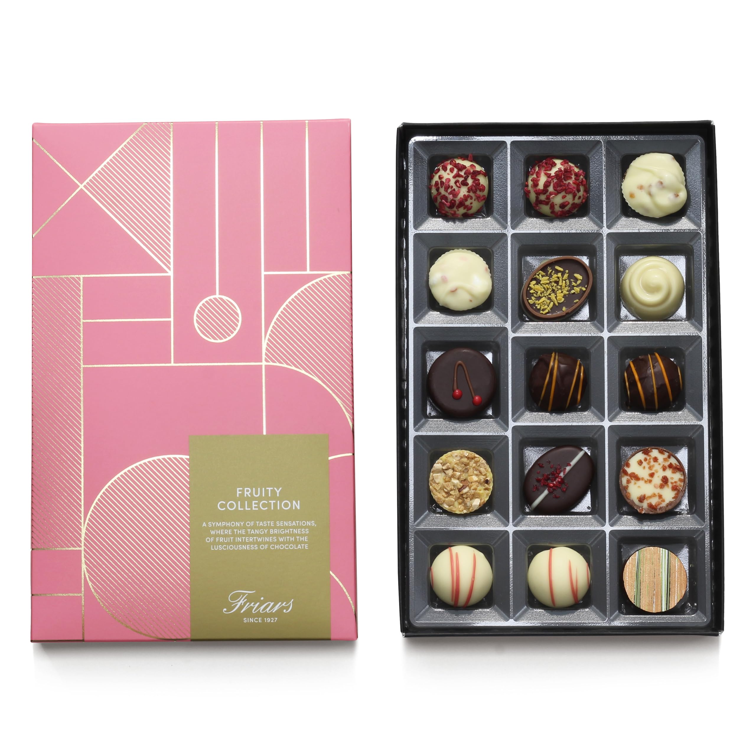 Fruit Chocolate Collection | 15 Luxury Assorted Fruity Belgian Chocolates | Ideal Present for Special Occasions, Birthday, Valentines, Anniversary