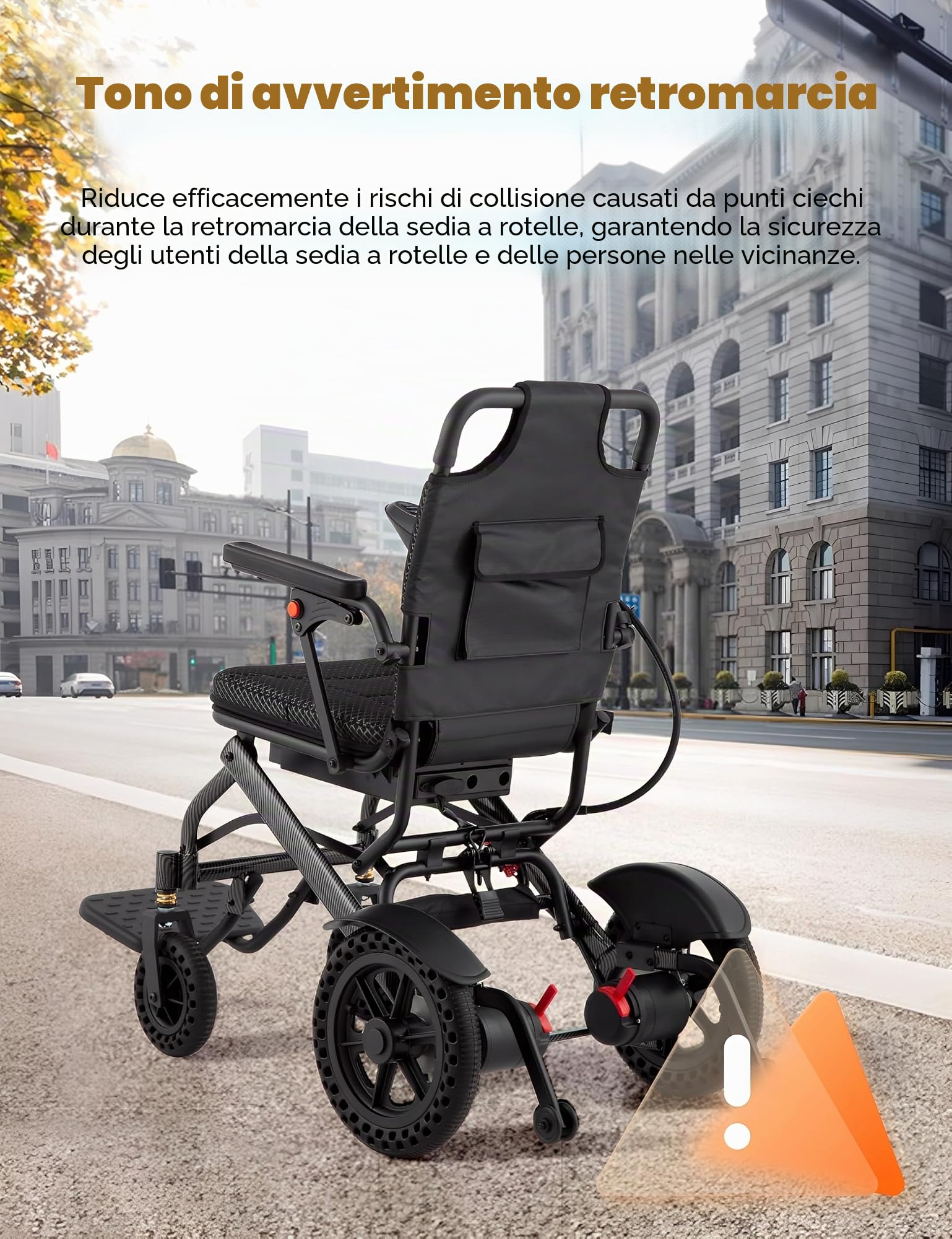 Scooter elettrico per sedia a rotelle, sedie a rotelle elettriche per adulti, pieghevole, con batteria al litio rimovibile da 10 Ah e potente motore da 500 W, portata 20 km, design compatto e adatto