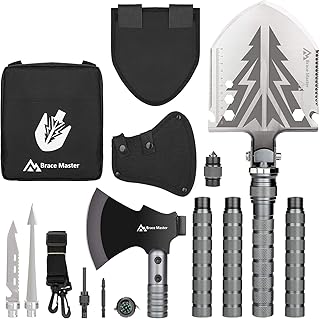 Brace Master Camping Schaufel , Klappspaten Multifunktional Survival Schaufel Spaten Einfach Tragbar Wird FüR Camping, Wan...