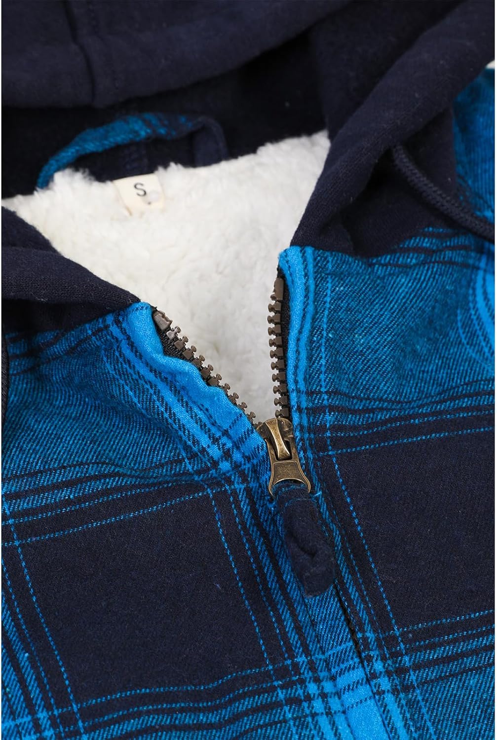 ZENTHACE Women's Hooded Flannel Shirt Jacket,Sherpa Lined Full Zip Fall Winter Plaid Shacket - Image 5