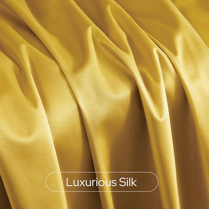 Cortinas Blackout Faux Silk Doradas 52x84 Pulgadas 2 Paneles miniatura 4