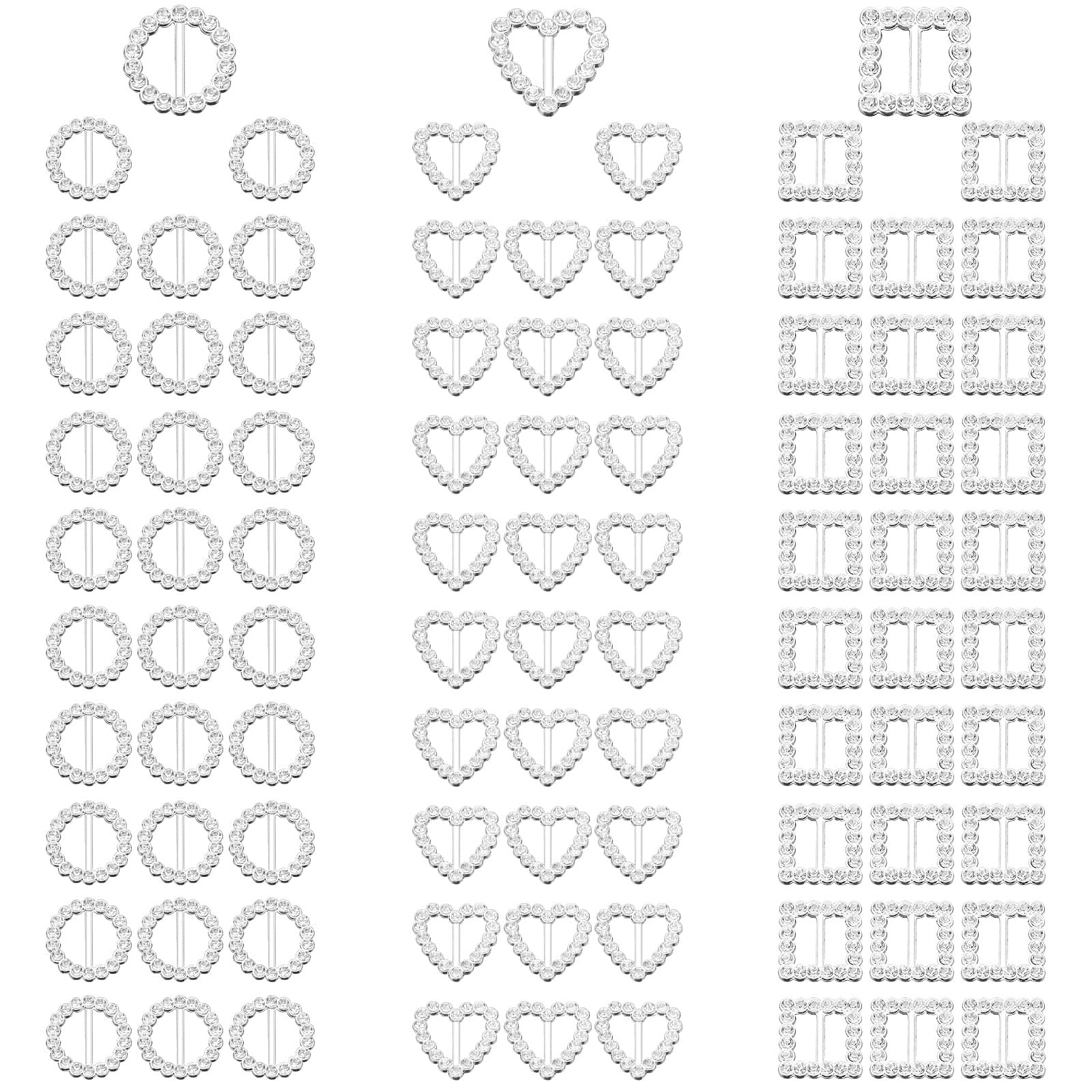 Hebillas pequeñas con diamantes de imitación de metal para cinta pack de 90 8