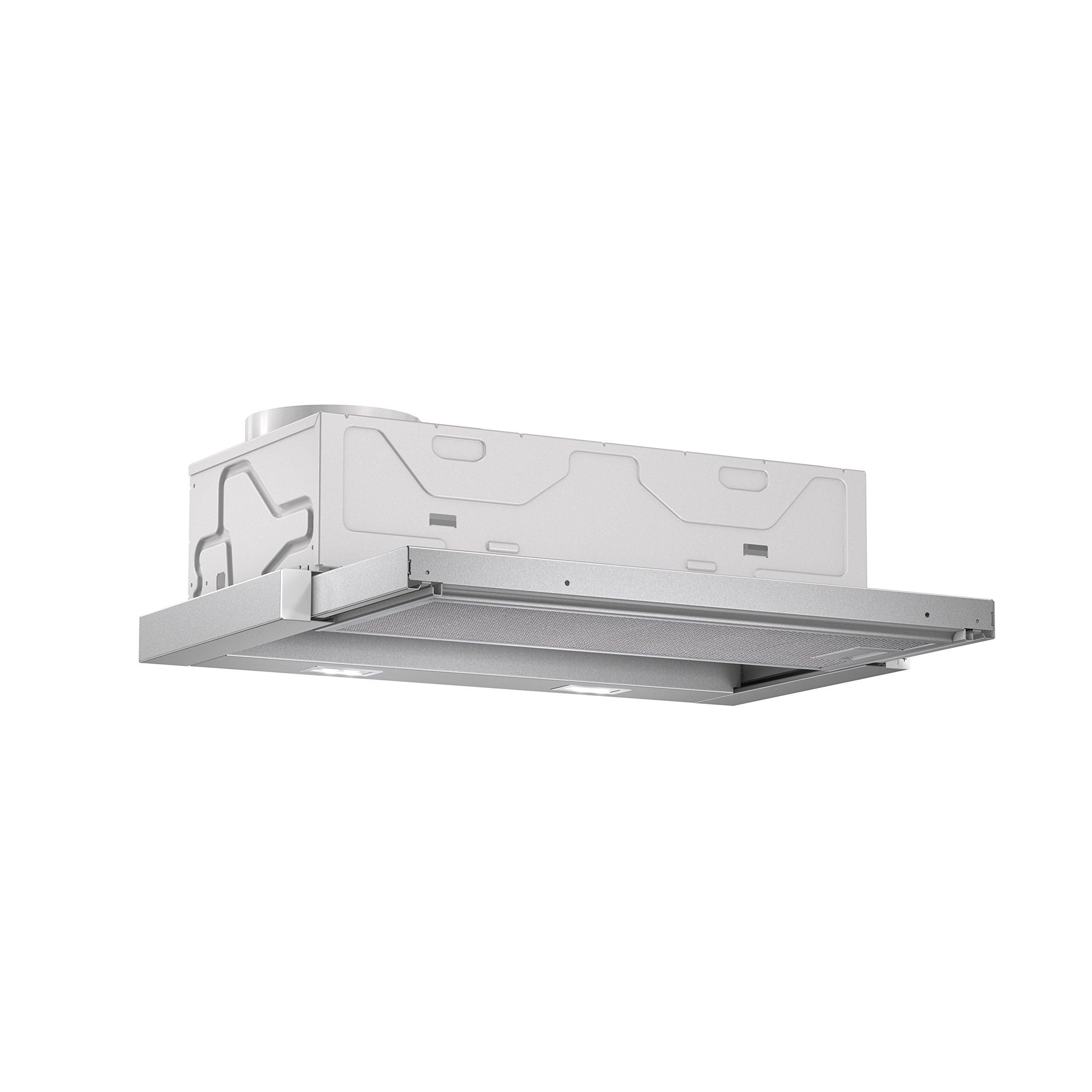 Bosch Serie 4 DFL064A50 Flachschirmhaube 60 cm Silbermetallic Umluft Abluft Wippenschalter Intensivstufe Metallfettfilter