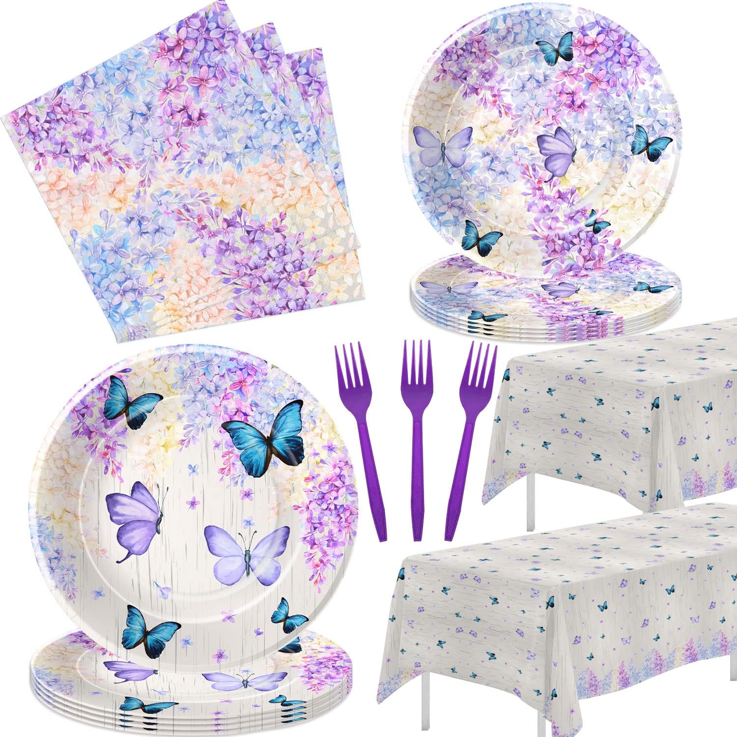 HIPVVILD Butterfly Party Decorations Tableware Butterfly