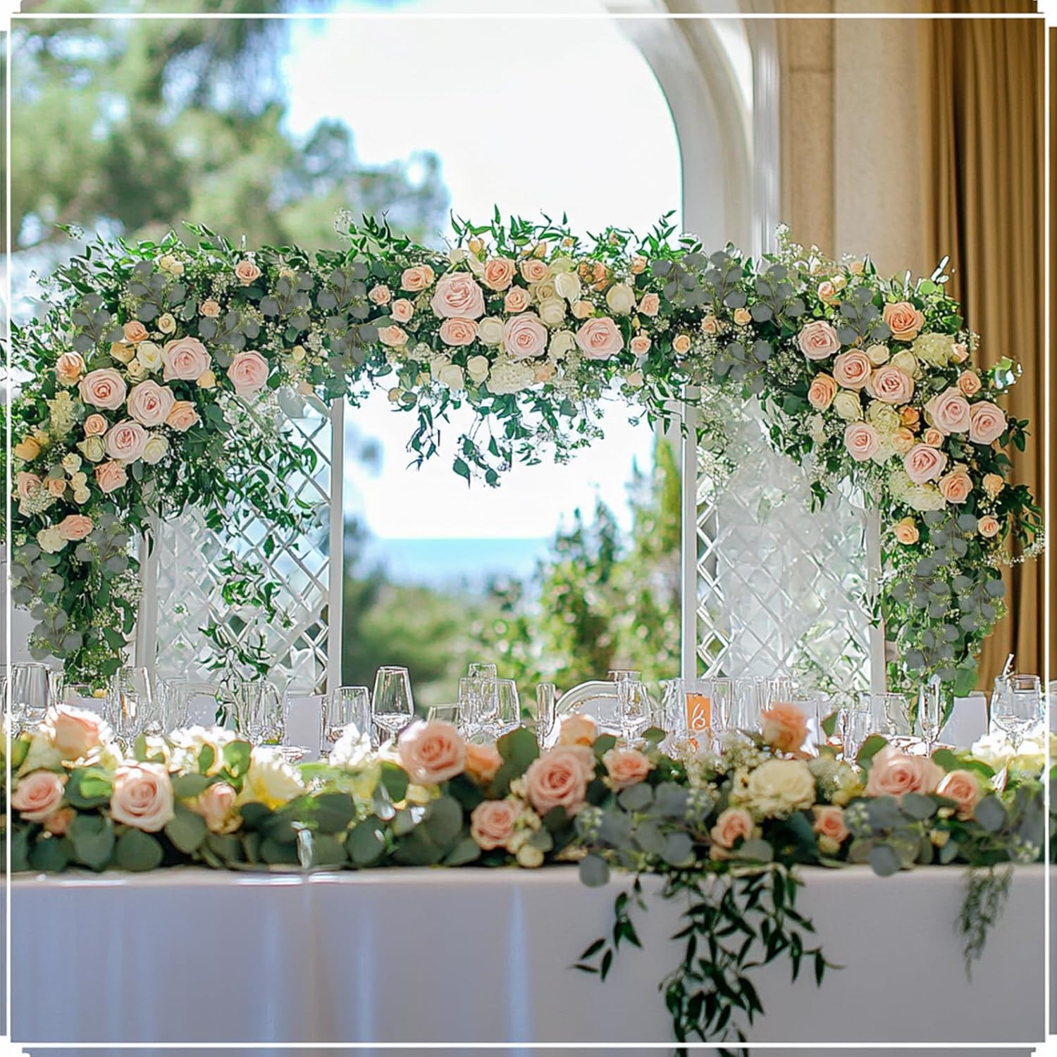 40 Pcs Faux Eucalyptus Leaves Stems Bulk Silver Dollar White Seed Artificial Greenery Stems Fake Sprays Branches for Wedding Table Centerpiece Bouquet Garland Floral Arrangement Home Decor - Image 6