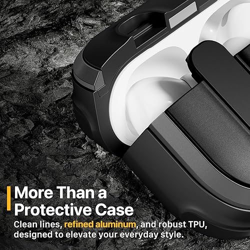 Miniatura 3 de MAGEASY Funda diseñada para AirPods Pro 2, funda resistente para AirPods Pro con candado, funciona con cable, Apple Watch oficial y carga MagSafe