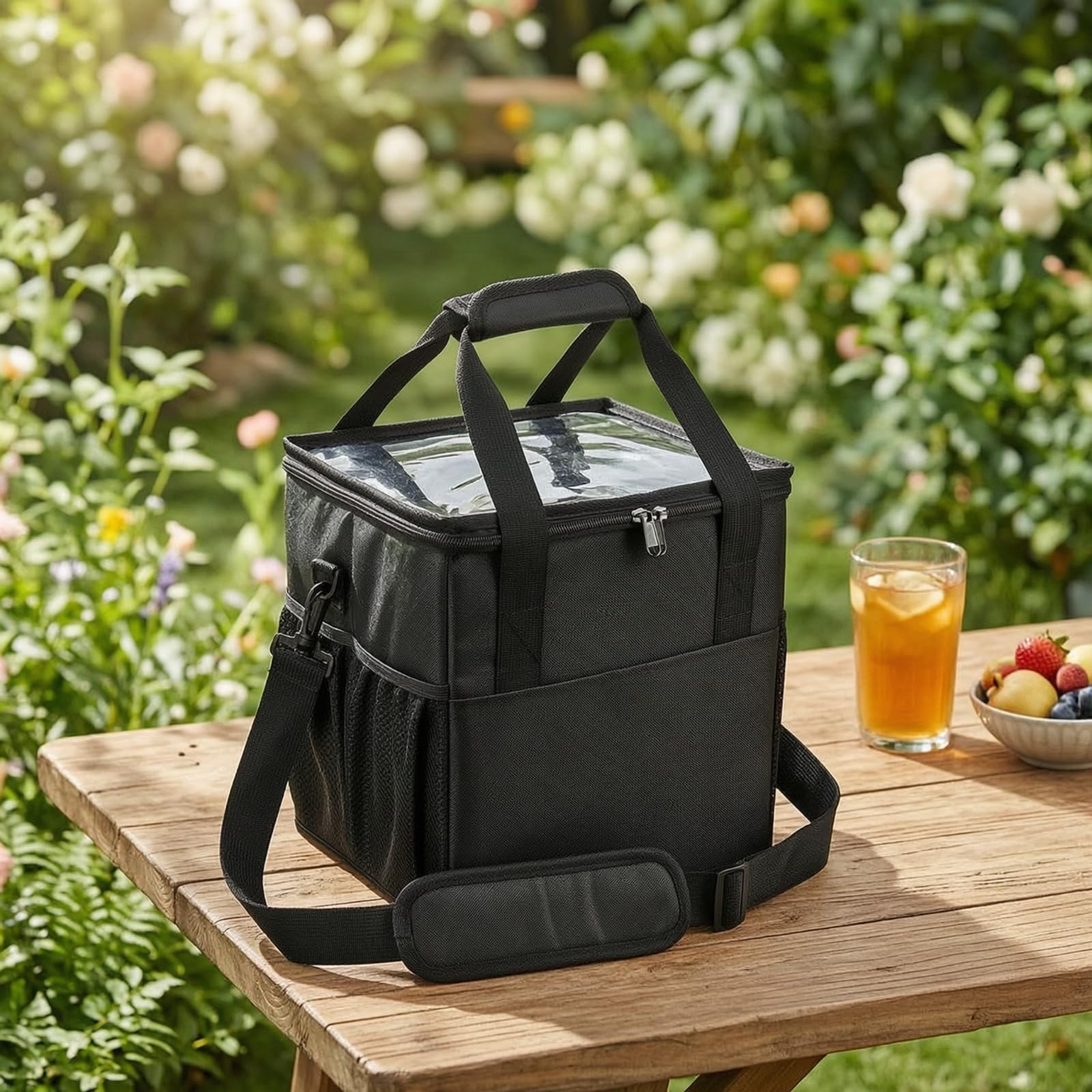 Baoblaze Sac Isotherme avec Séparations Réfléchissant Sac Porte-Boissons avec Séparateur Thermique Porte-Boissons Poignée pour Déplacements Professionnels