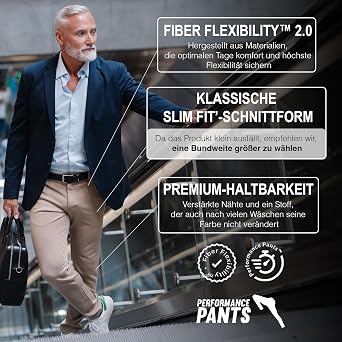 Performance Pants Chino Trousers Men's Stretch Slim Fit Summer Trousers Suit Trousers