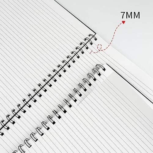 Miniatura 5 de Cuaderno grande de espiral de 8.5 x 11 pulgadas, paquete de 4 cuadernos rayados de 0.276 in, cuaderno de tapa dura de 120 páginas, cuaderno de papel