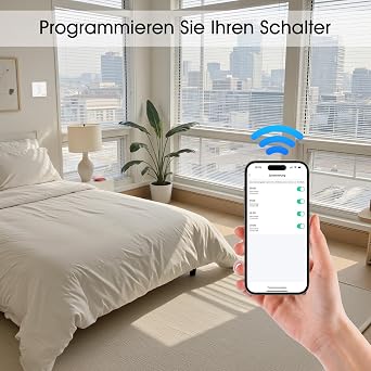 Blind Switch Flush-Mounted Timer with Roller Shutter Control, Compatible with Alexa and Google Home, App Remote Control and Timing Function, Neutral Conductor Required (4pcs)