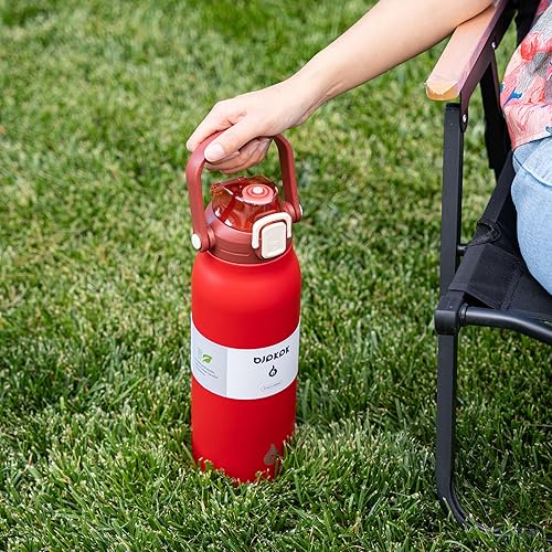 Miniatura 6 de BJPKPK - Botellas de agua con aislamiento y pajilla, deportiva, de 57 oz, tapa que se abre con una mano, fáciles de transportar, a prueba de fugas y