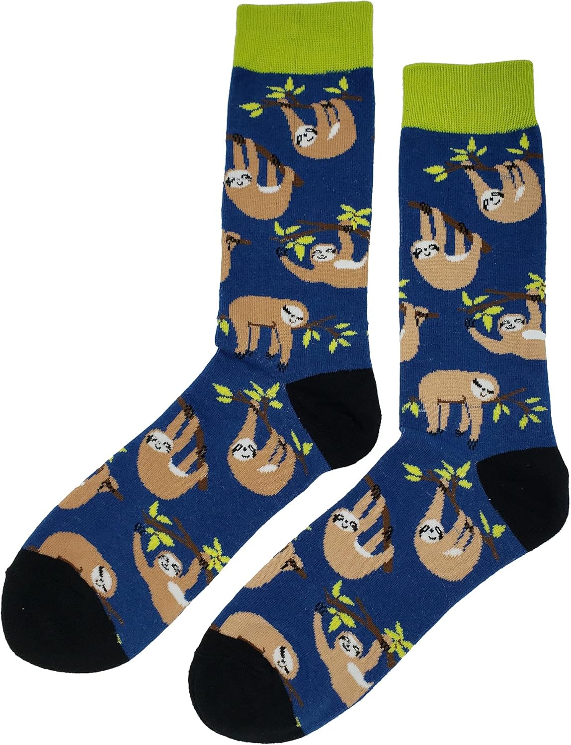 Sloth Dress Socks 4 Pack Funny Novelty Crazy Fun Design Men Size 8-12 Cotton Casual Crew Colorful Funky Fancy Socks Gift for Men - Image 5