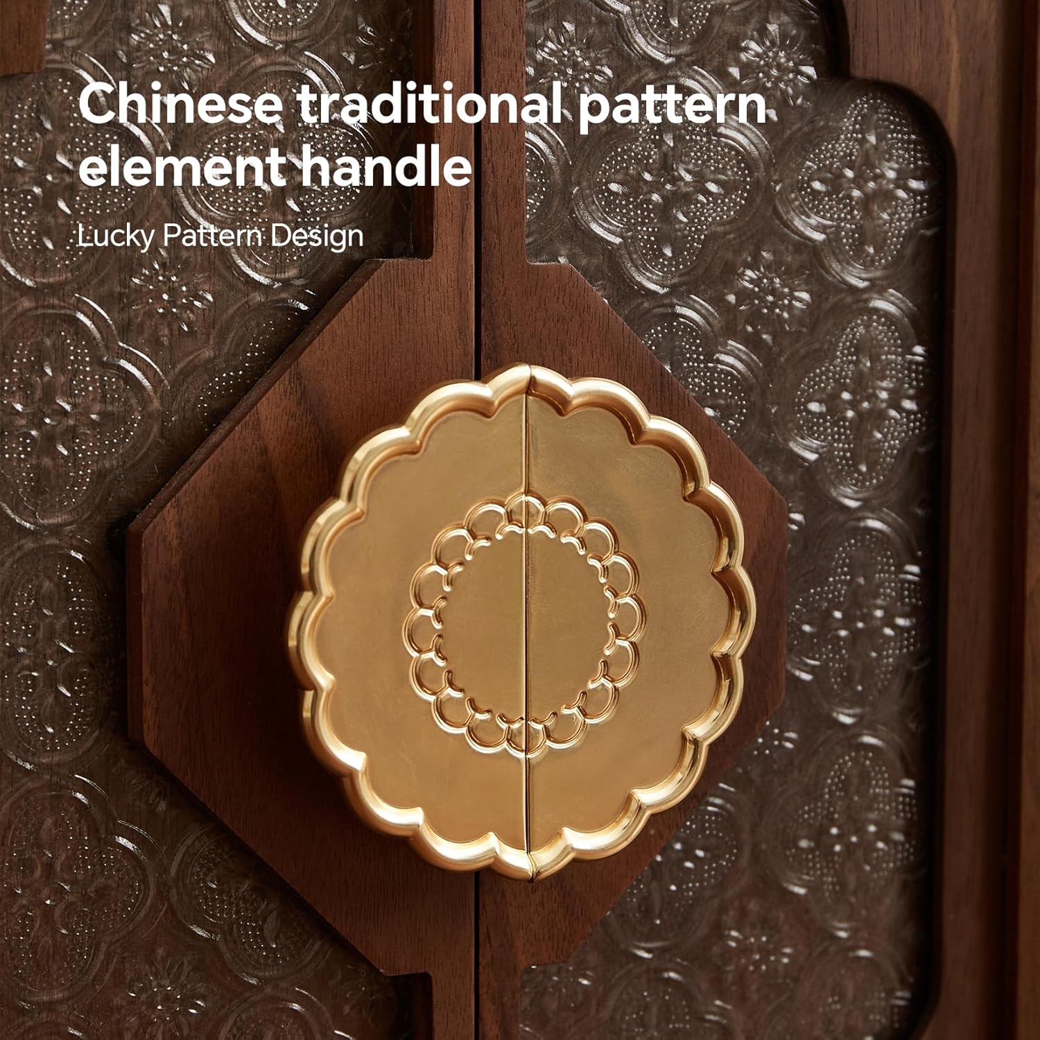 Black Walnut Wood Wooden Jewelry Box for Women, Large Velvet Lined Jewelry Organizer with 5 Drawers & Brass Feet, Earring Jewelry Box Organizer, Traditional Chinese Pattern Handles