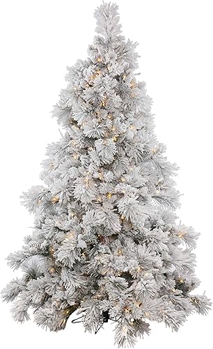 Vickerman Alberta, árbol de navidad artificial flocado con conos de pino artificiales disponible en Yaxa Colombia
