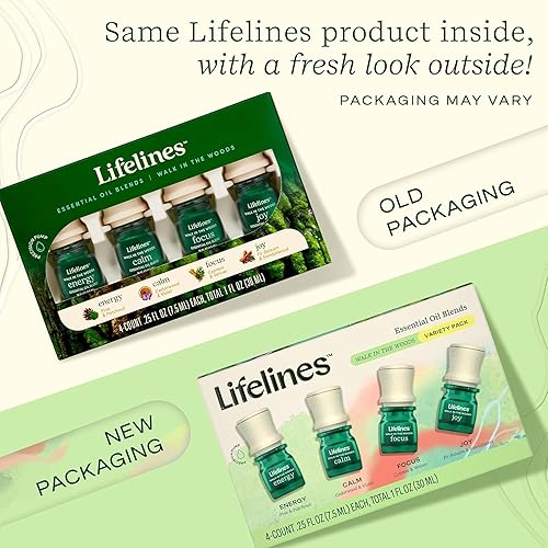 Miniatura 8 de Lifelines Mezcla de aceites esenciales "Walk in The Woods", paquete de 4, aceites de pino y pachulí para difusor, aceites esenciales 100% puros y