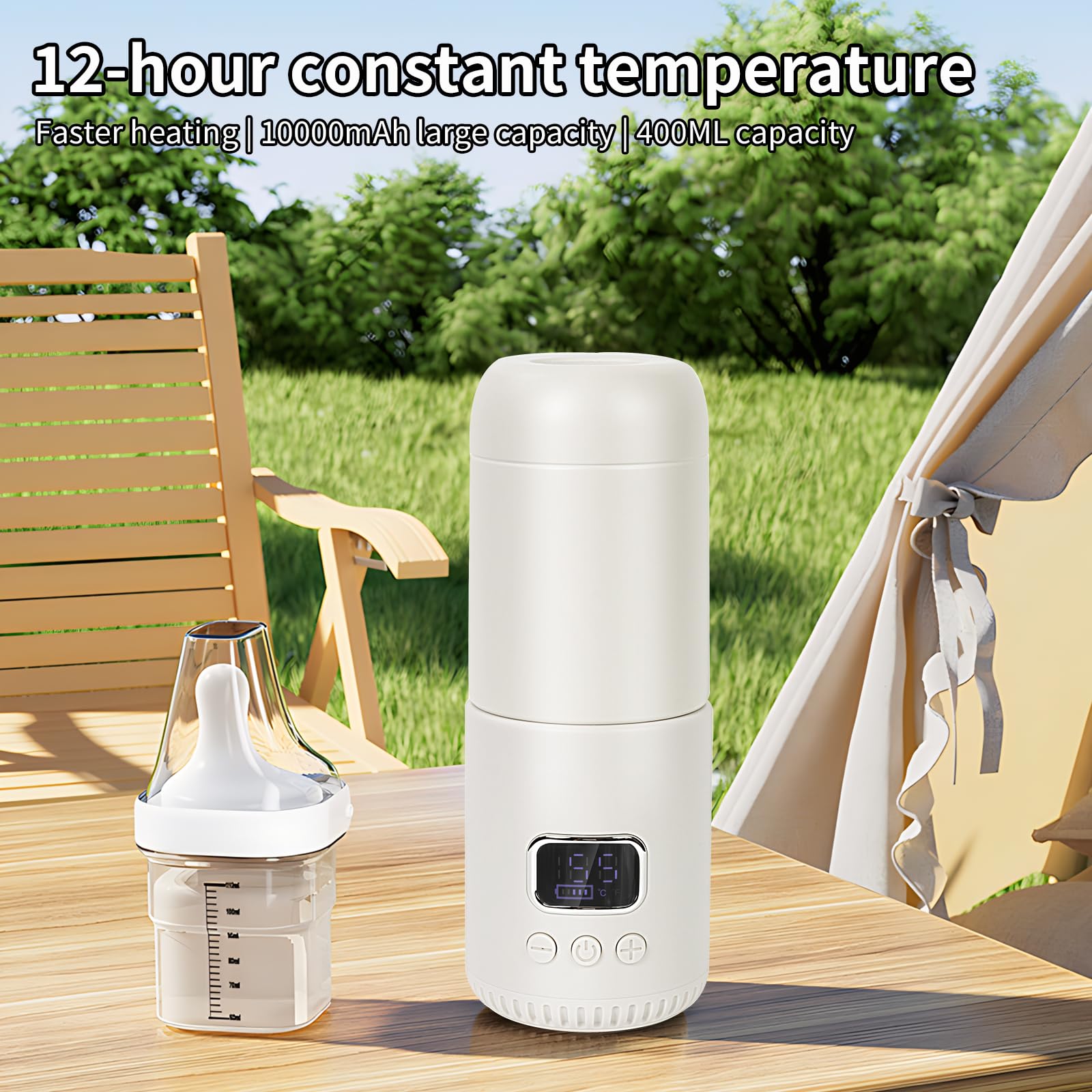 Termos Portatile Senza Fili Per Riscaldare Latte In Viaggio - 270ml, Temperatura Regolabile 37-70°C, Autonomia 6 Ore - Foto 5