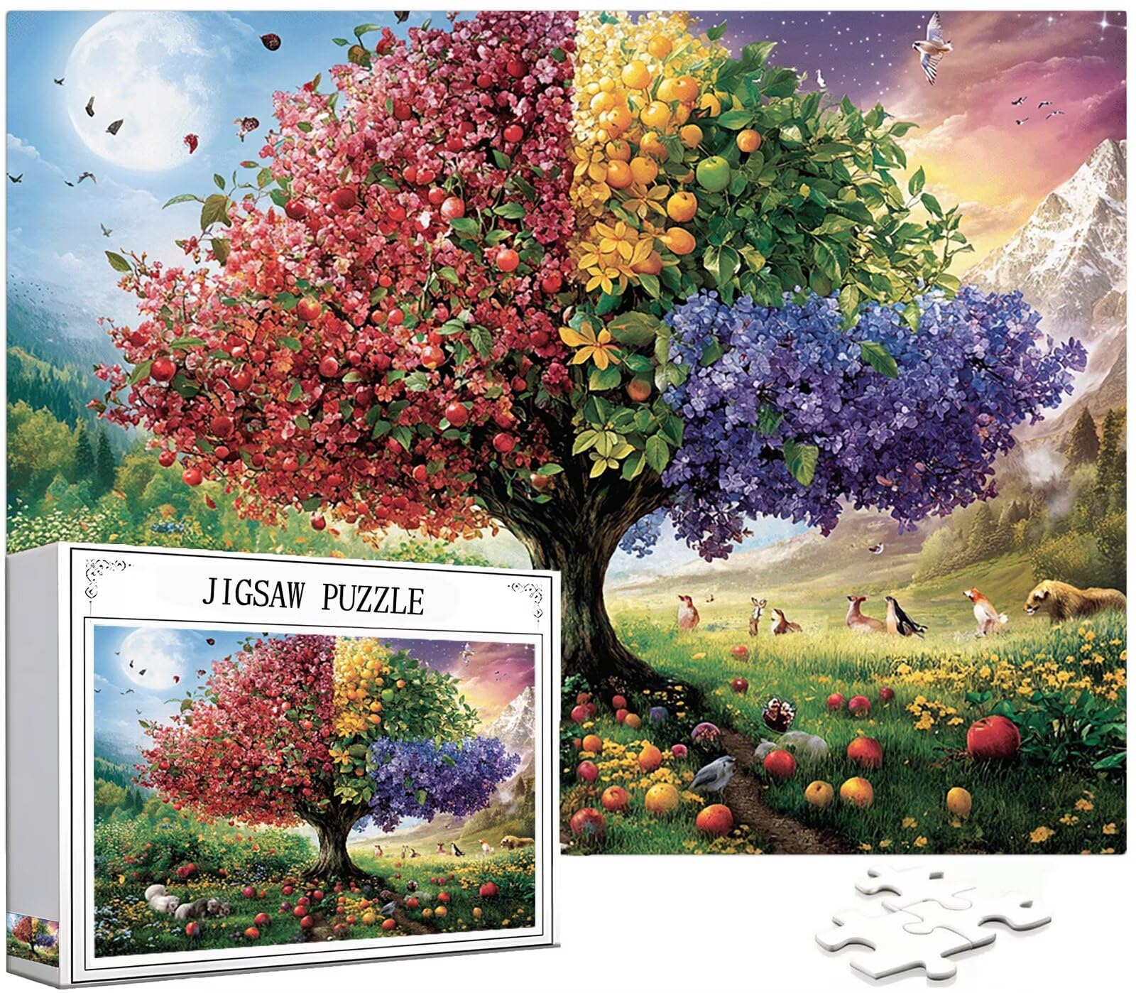 Krajobraz Puzzle 3000 sztuk, 5D DIY Puzzle Drzewo Puzzle Dorośli i 14 lat Chłopcy, Puzzle z pudełkiem prezentowym, Gry Relaks i inteligencja, wystrój pokoju na ścianę, 122 x 81 cm, model36