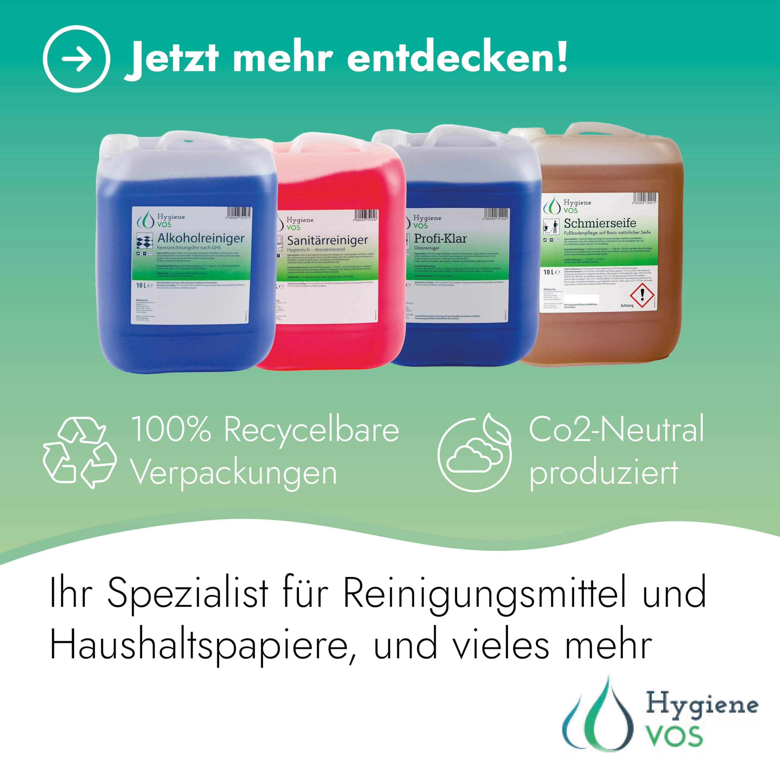 Hygiene VOS Schaumseife Apfel 5L Kanister – Handseife Nachfüllkanister für Schaumseifenspender – milde Seife mit Glycerin, pH 6