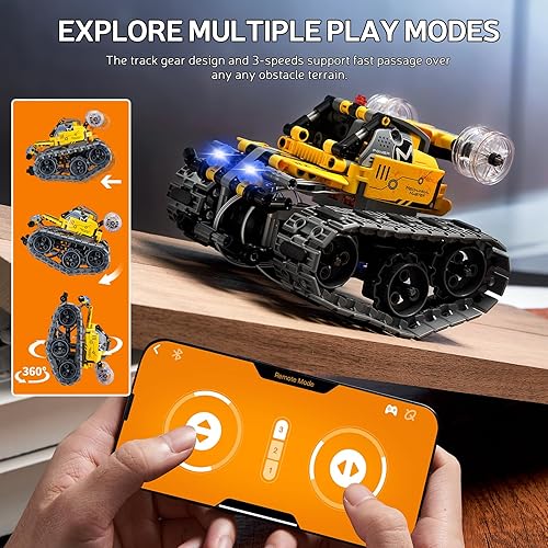 Miniatura 4 de AoHu STEM - Juguetes de construcción de robots, juego de juguetes de robot de pared controlado por aplicación, control remoto 4 en 1, auto de