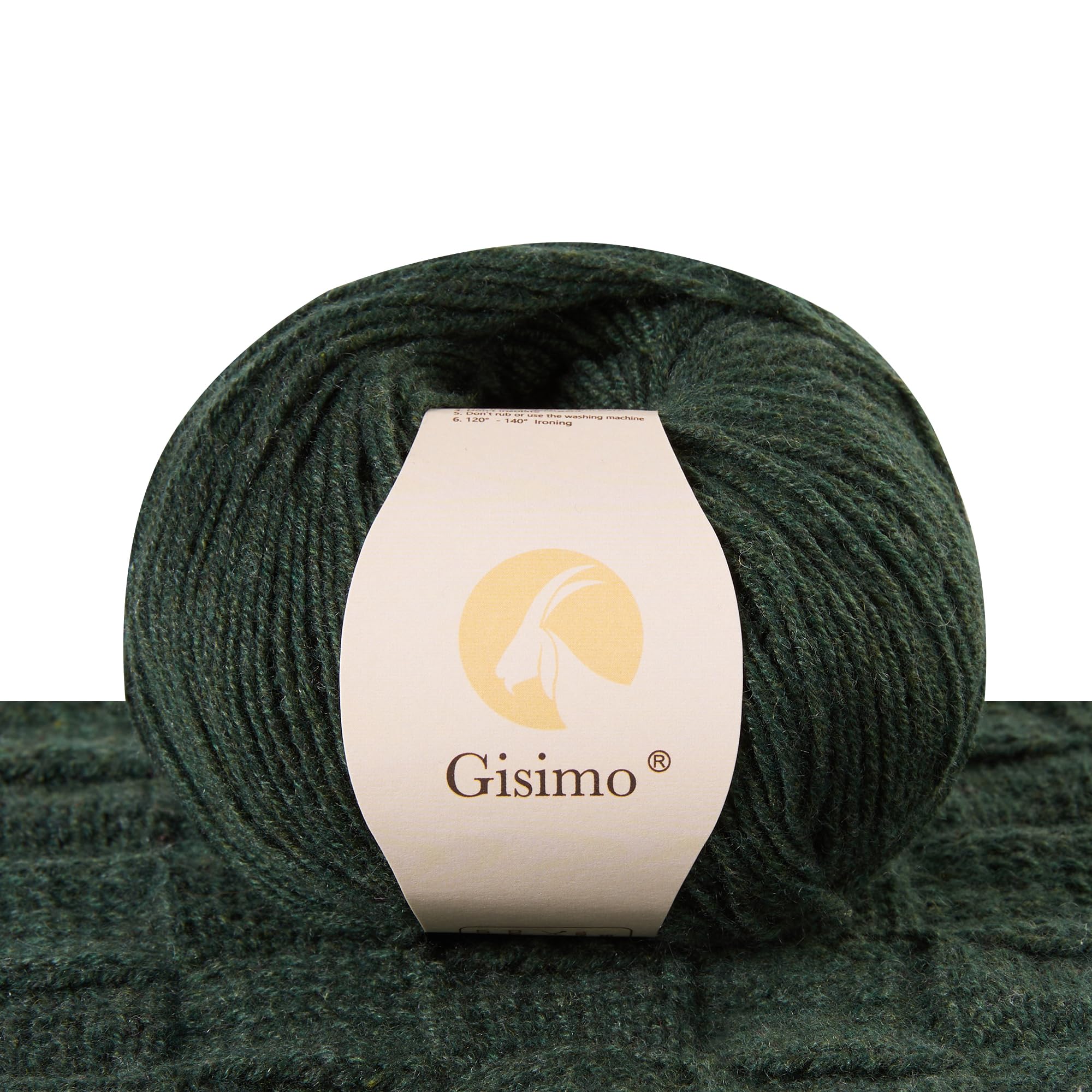 100% Inner Mongolian Cashmere Yarn, 6-Ply Luxurious and Soft Yarn for Hand Knitting & Crocheting (Forest Green, 1 Ball)