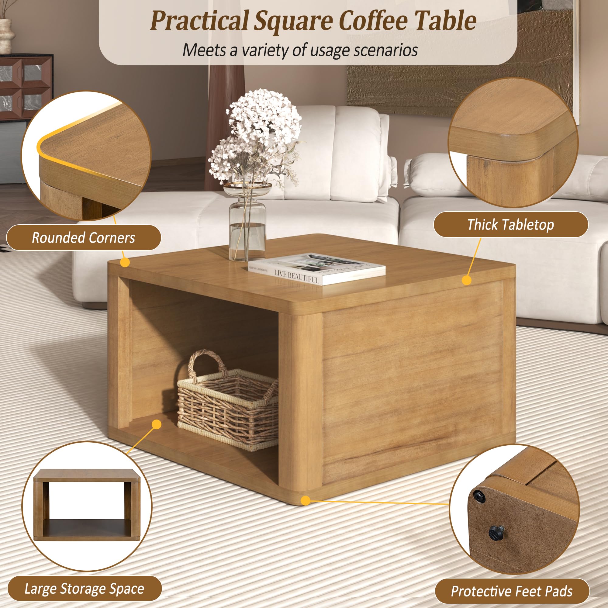 Mesa De Café Moderna De Madera - 102x55x43 Cm, Color Negro, Con Compartimento Abierto