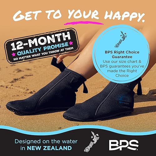 Miniatura 6 de Calcetín BPS 'Storm Sock' ultra premium para aletas de agua (corte bajo, unisex) 0.118pulgadas de neopreno pegado y cosido ciego con correas de