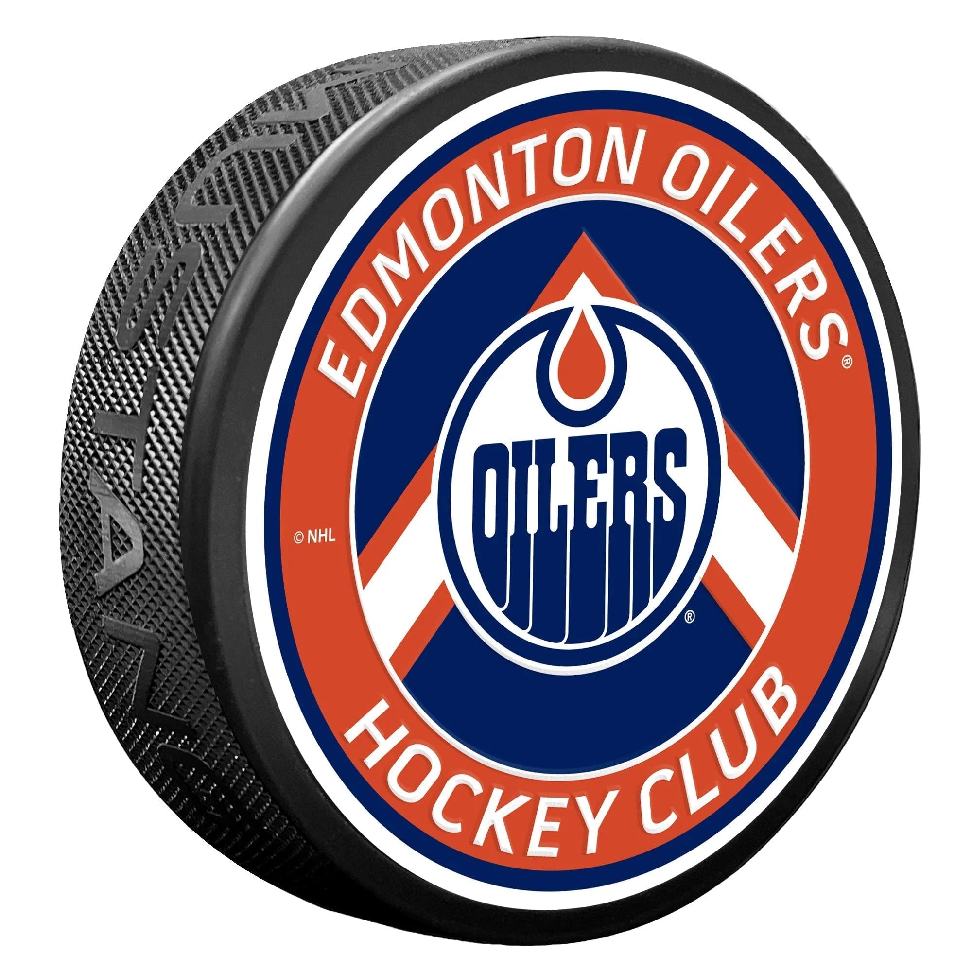 Sports Decor Edmonton Oilers Puck - Chevron Banner