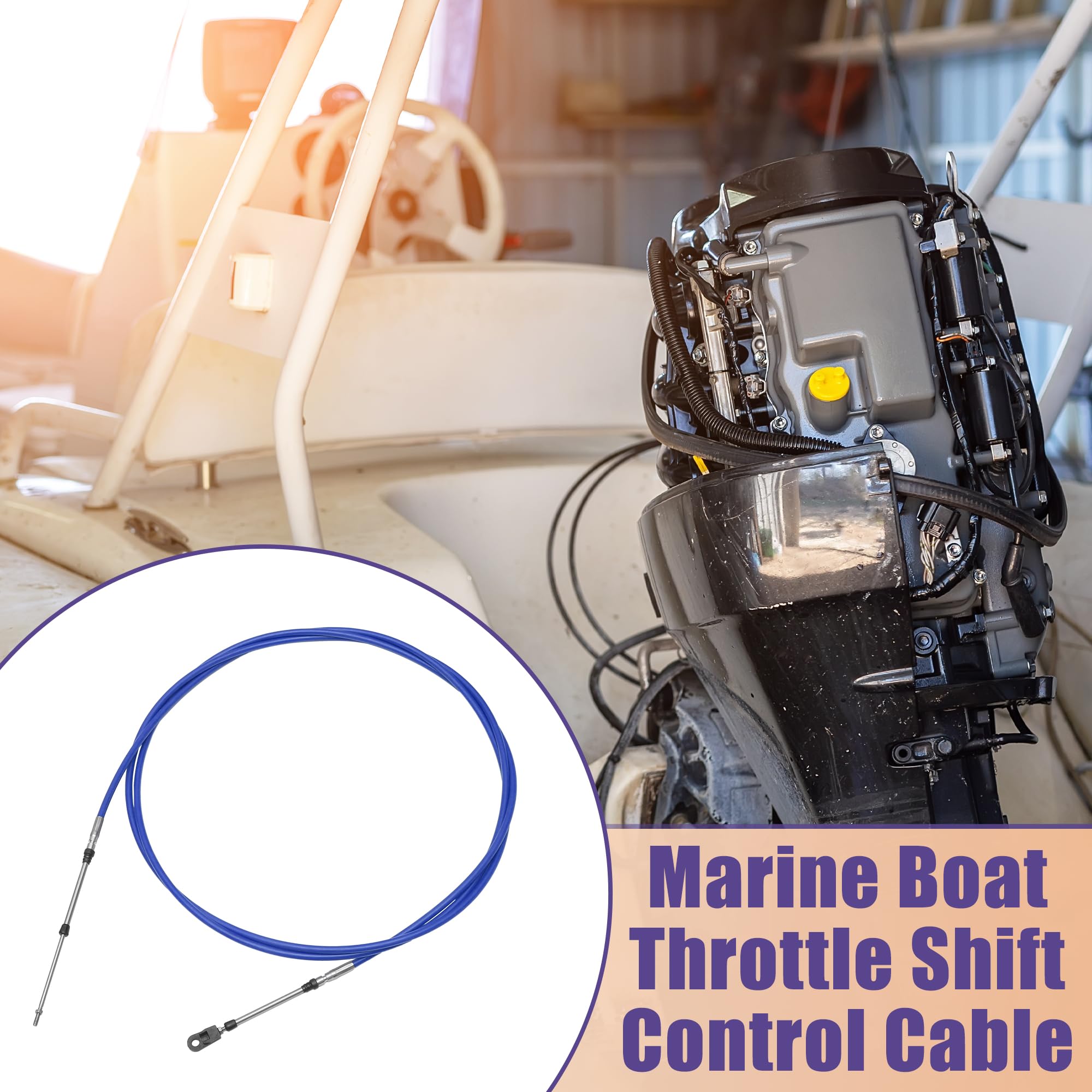 X AUTOHAUX Cavo di controllo dell'acceleratore per barca marina, 2 pezzi, blu per Yamaha