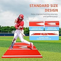 Vista 5 de Portable Foldable Baseball Hitting Mat - Tear-Resistant Training Tee Mat for Baseball Softball Tee Drill，Heavy Batting Mat for Indoor/Outdoor