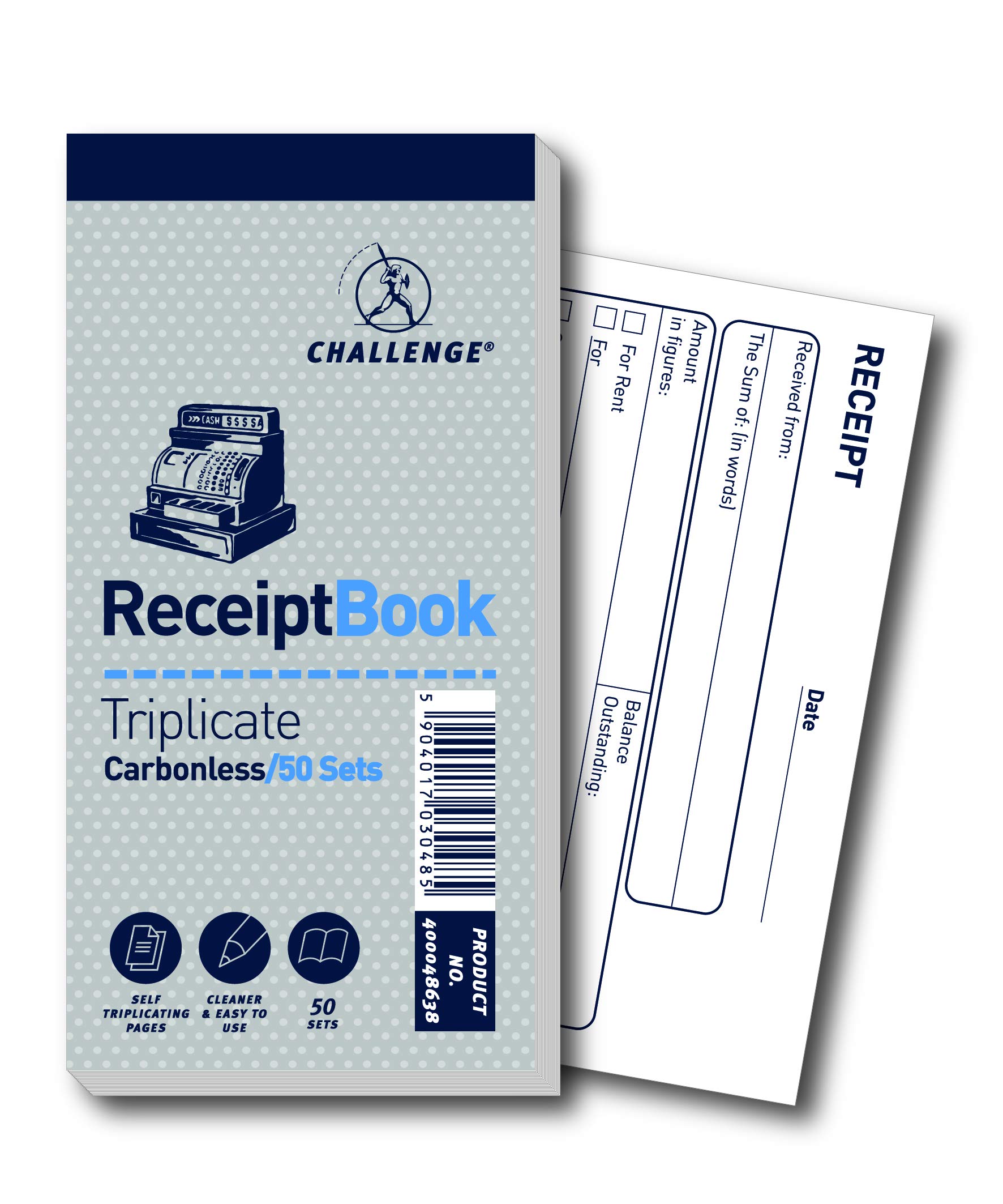 Challenge Lot de 10 carnets de reçus triples, sans carbone, 50 pages, 140 x 170 mm