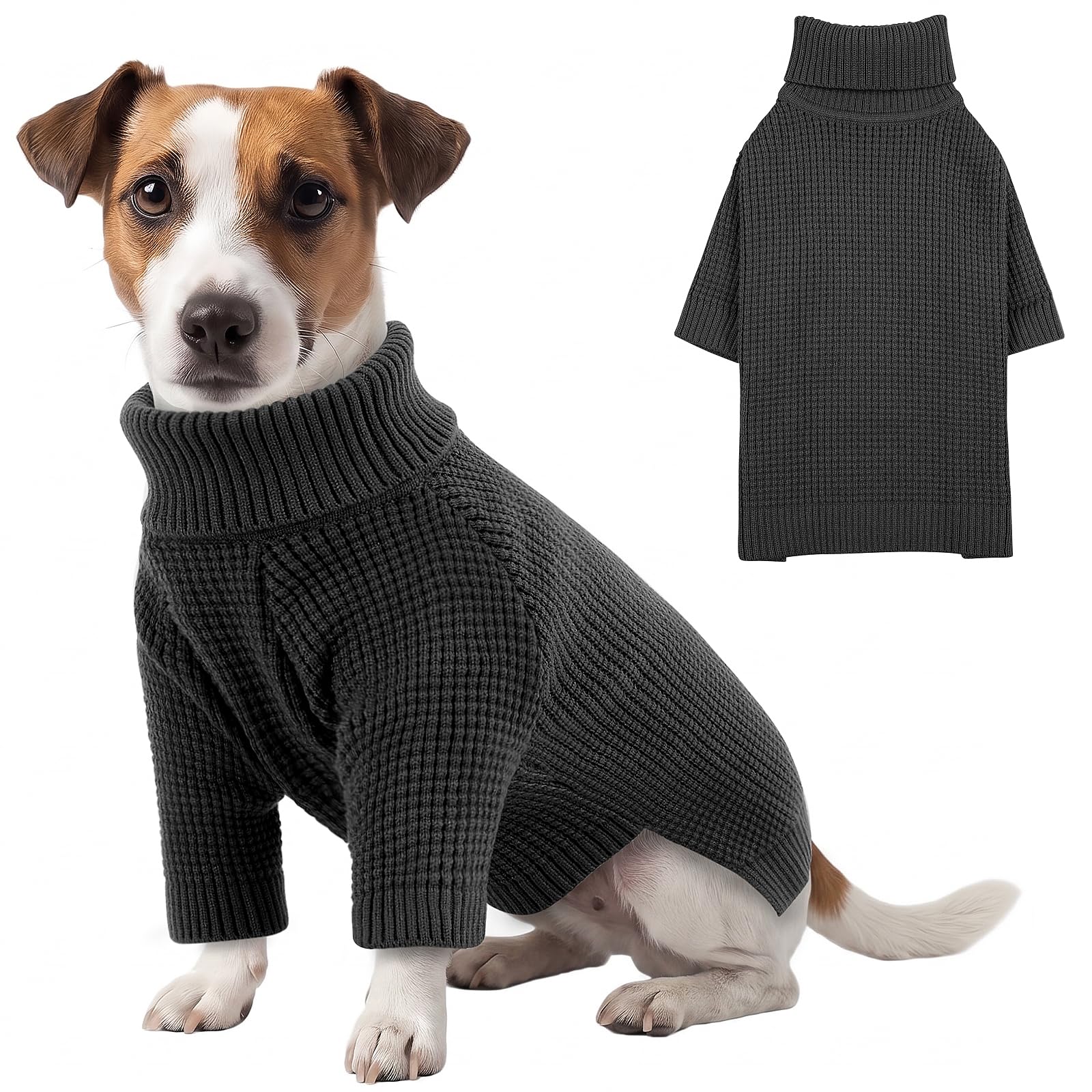 KONVINIT Puppy Jumper Dog Jumper Rolled Collar High Elastic Breathable xs