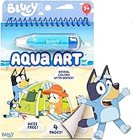 Bluey Aqua Art Water Reveal Pad by Horizon Group USA - Reusable No-Mess Coloring with Water Pen for Kids Ages 3+