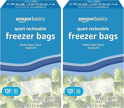 Vista 9 de Yaxa Basics Bolsas de galón resellables para congelador, sin BPA, 90 unidades (anteriormente Solimo)