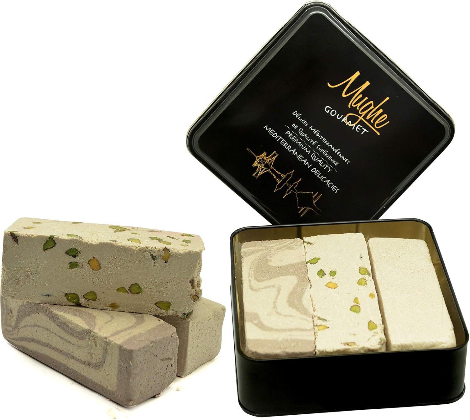 Mughe Gourmet Halva Assortment 1.88lbs (850g) Elegant Tin Gift Box 3