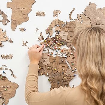 世界地図　enjoy the wood Mサイズ　南極大陸＋国旗ピン付き 国旗＆州旗ピン [約1週間で出荷] – Enjoy The Wood 日本公式