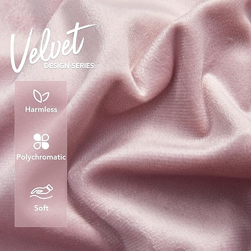 Vista 152 de Deconovo Juego de 2 fundas de almohada de terciopelo, 20 x 20 pulgadas, color verde azulado, cuadradas, con pompones, suaves, con cremallera