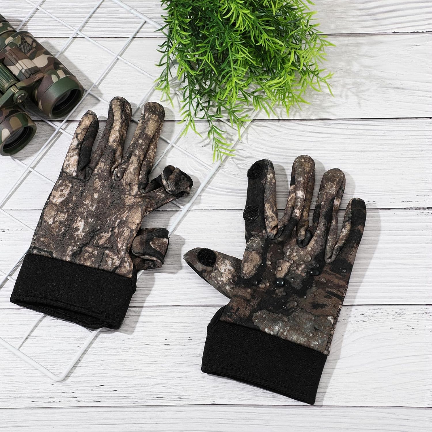 Camouflage Hunting Gloves Fleece Lined Anti Slip Camo Glove for Winter Archery Accessories Hunting Outdoors - Image 6