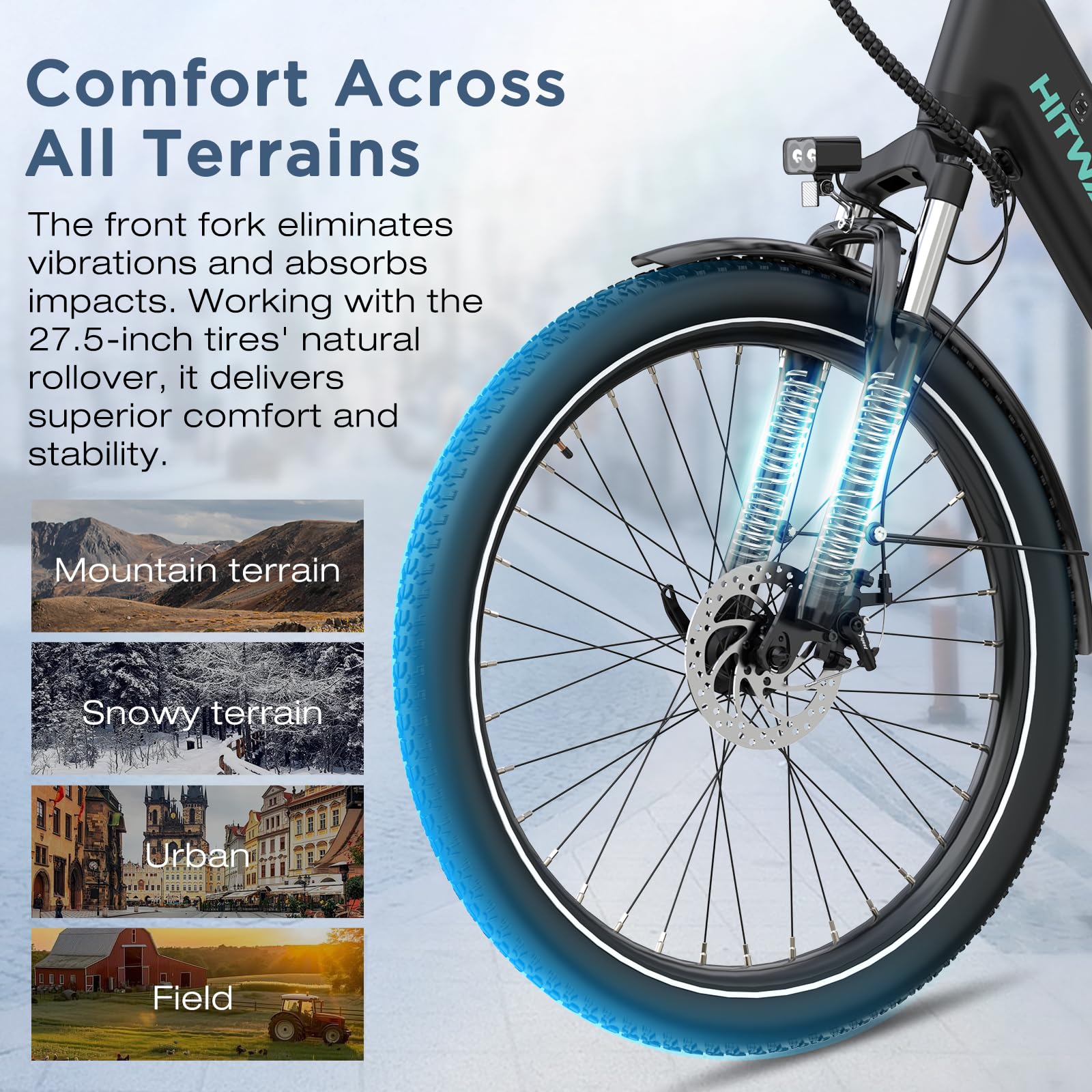 HITWAY E Bike, Elektrofahrrad 27,5 Zoll für Erwachsene Unisex, Pedelec E-Fahrrad mit 250W Motor, Abnehmbarem 36V 13Ah Lithium Akku, 7-Gang Pendler Ebike Reichweite 60-100km